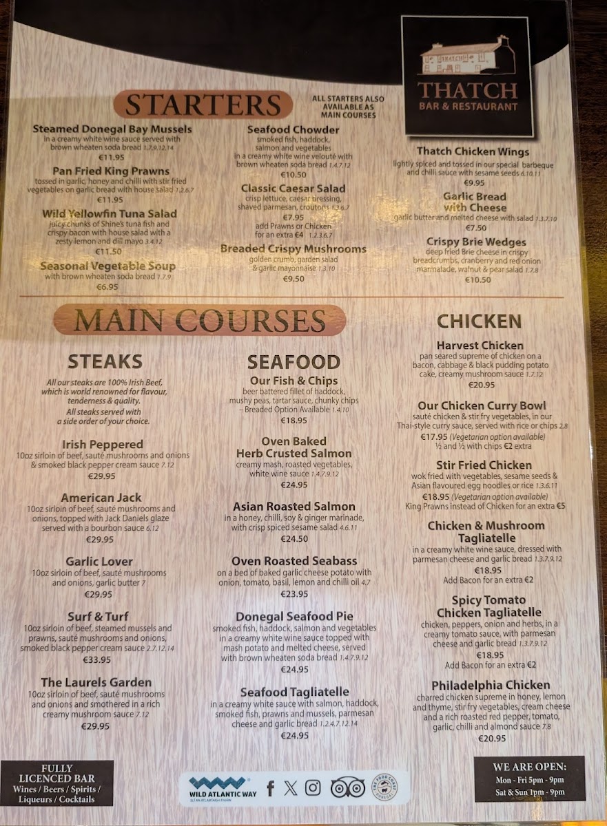 Menu Thatch Bar & Restaurant-1